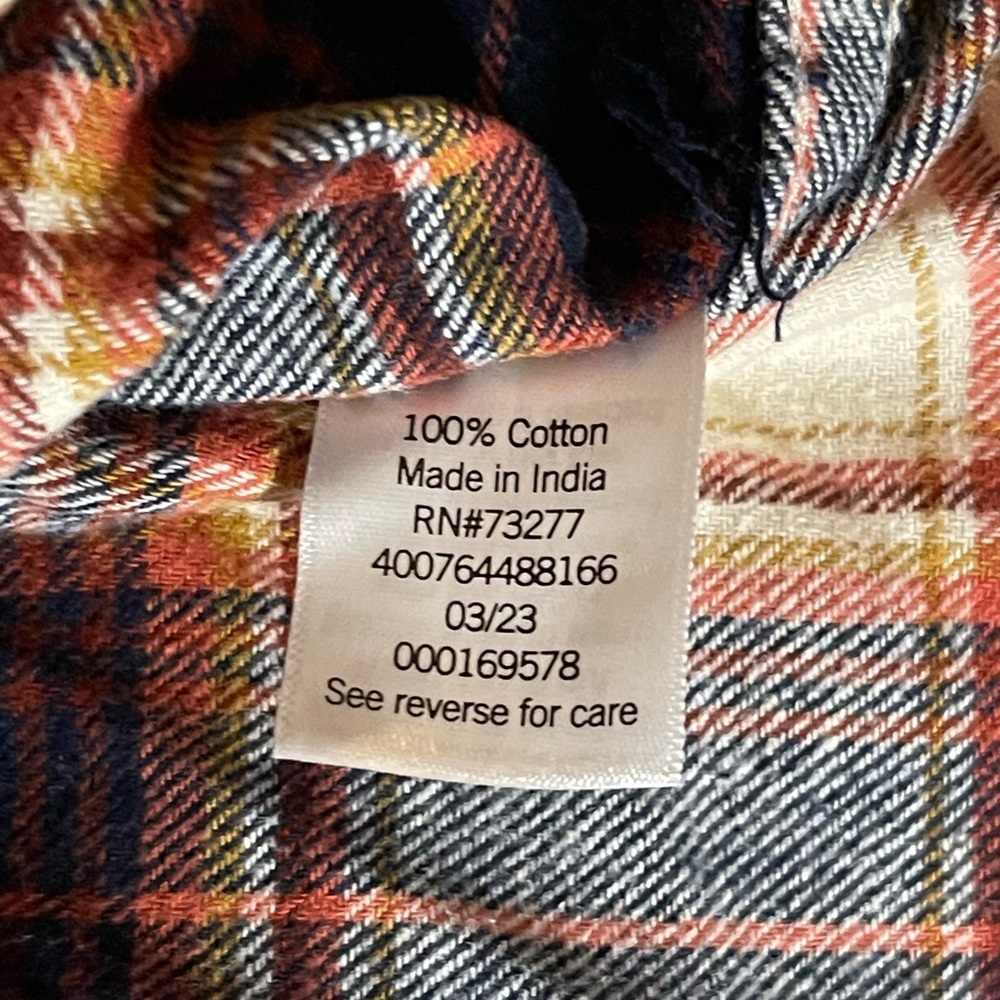 Sonoma Men’s The Super Soft Flannel Orange, Blue & cream NWT Size Large # 2127 - Picture 6 of 9